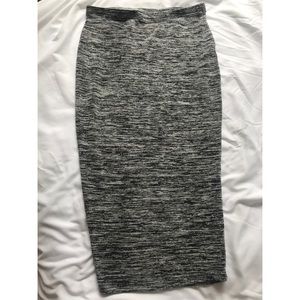 Aritzia Wilfred- Marled Grey Bodycon Midi Skirt